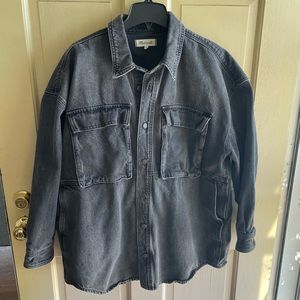 Madewell Denim Oversized Cargo Shirt Jacket in Lunar Wash ZL NWOT